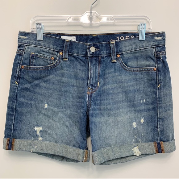 Gap 1969 Sexy Boyfriend Distressed Denim Shorts - Picture 3 of 8